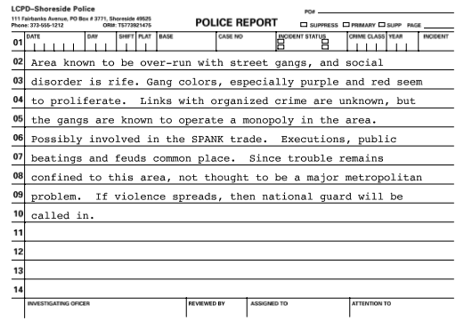 Hoods police report